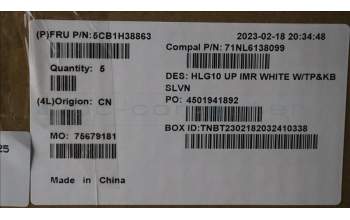 Lenovo 5CB1H38863 Tastatur inkl. Topcase ASM_SLV C 82S9 WHT