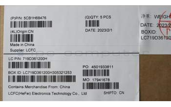 Lenovo 5CB1H68476 Tastatur inkl. Topcase ASM_POR L82RD SG RGB