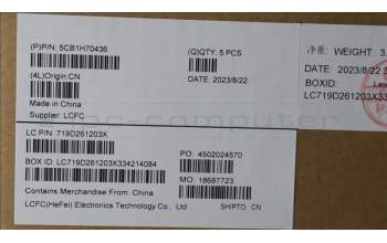 Lenovo 5CB1H70436 Tastatur inkl. Topcase ASM_ENG L82R4 FPSD