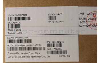 Lenovo 5CB1H78276 C-Cover with keyboard, Hungarian, Arctic Grey, Backlight, Non-Fingerprint, UK