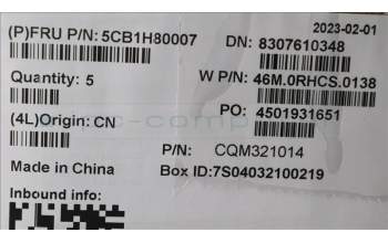 Lenovo 5CB1H80007 Tastatur inkl. Topcase spanisch W 82R7 SB BL