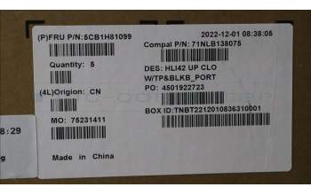 Lenovo 5CB1H81099 Tastatur inkl. TopcaseASM_POR C82SH CloBL