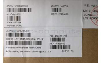 Lenovo 5CB1H81765 COVER FRU_C_COVER_MGAL_WLAN_BK_ASSY