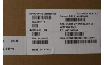 Lenovo 5CB1H89869 Tastatur inkl. TopcaseASM_HUN C82S9 E3 BLA