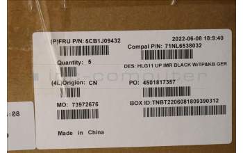 Lenovo 5CB1J09432 Tastatur inkl. Topcase deutsch C 82SA BLA