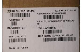 Lenovo 5CB1J09566 Tastatur inkl. TopcaseASM_HUN C82SA E3 BLA