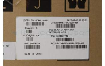 Lenovo 5CB1J10011 Tastatur inkl. Topcase ASM_ARA C 21DM BLKB N