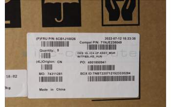 Lenovo 5CB1J10026 Tastatur inkl. Topcase ASM_HUN C 21DM BLKB N