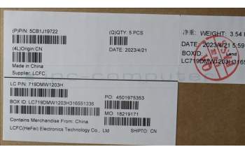 Lenovo 5CB1J19722 Tastatur inkl. Topcase französisch/arabsich L82V7 NFPAB