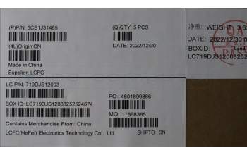 Lenovo 5CB1J31465 Tastatur inkl. Topcase ASM_HBW L82UG OG_RGB