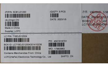 Lenovo 5CB1J31490 Tastatur inkl. Topcase ASM_EURO ENG L82UGOG_WH