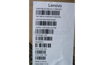 Lenovo 5CB1J37708 C-Cover with keyboard, Italian, Grey, UK