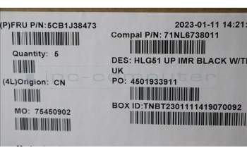 Lenovo 5CB1J38473 Tastatur inkl. Topcase ASM_UK C 82SC BLA