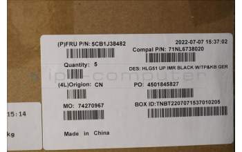 Lenovo 5CB1J38482 Tastatur inkl. Topcase deutsch C 82SC BLA