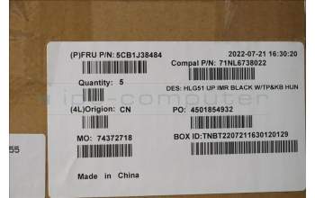 Lenovo 5CB1J38484 Tastatur inkl. Topcase ASM_HUN C 82SC BLA