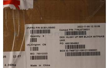 Lenovo 5CB1J38493 Tastatur inkl. Topcase ASM_UKR C 82SC BLA