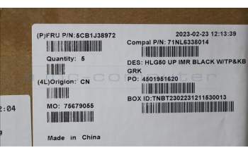 Lenovo 5CB1J38972 Tastatur inkl. Topcase ASM_GRE C 82SB BLA