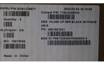 Lenovo 5CB1J38977 Tastatur inkl. Topcase ASM_ARA C 82SB BLA