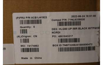 Lenovo 5CB1J41923 Tastatur inkl. Topcase ASM_NORDIC C 82SB BLA