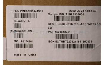 Lenovo 5CB1J41931 Tastatur inkl. Topcase schweiz C 82SB BLA