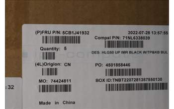 Lenovo 5CB1J41932 Tastatur inkl. Topcase ASM_BUL C 82SB BLA