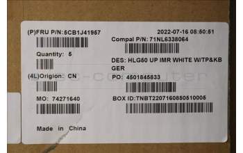 Lenovo 5CB1J41957 Tastatur inkl. Topcase deutsch C 82SB WHT