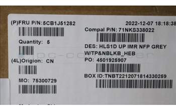 Lenovo 5CB1J51282 Tastatur inkl. TopcaseASM_HBW C82VG NFP CG