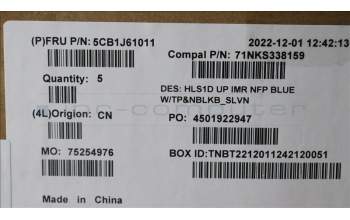 Lenovo 5CB1J61011 Tastatur inkl. TopcaseASM_SLV C82VG NFP AB