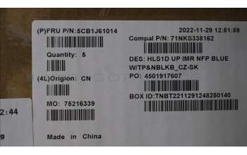 Lenovo 5CB1J61014 Tastatur inkl. TopcaseASM_CZE/SLK C82VG NFP AB