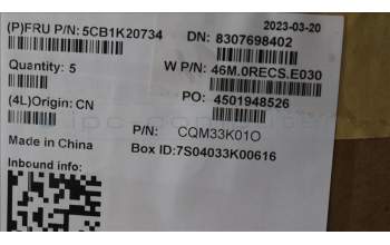 Lenovo 5CB1K20734 Tastatur inkl. Topcase ASM_HUN W82XX AB BL