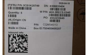 Lenovo 5CB1K20749 Tastatur inkl. Topcase spanisch W82XX AB