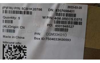 Lenovo 5CB1K20786 Tastatur inkl. Topcase ASM_UK W82XX AG BL