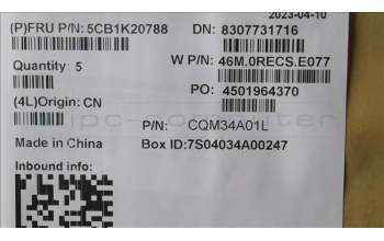 Lenovo 5CB1K20788 Tastatur inkl. Topcase spanisch W82XX AG BL