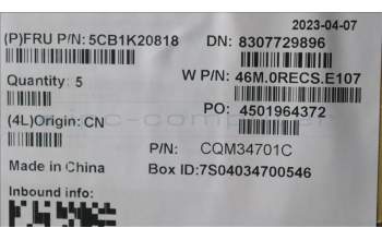 Lenovo 5CB1K20818 Tastatur inkl. Topcase ASM_ITA W82XX AG