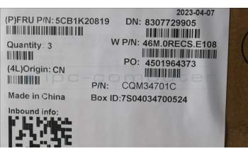 Lenovo 5CB1K20819 Tastatur inkl. Topcase spanisch W82XX AG