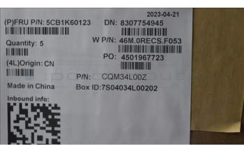 Lenovo 5CB1K60123 Tastatur inkl. Topcase deutsch W 82XY AB