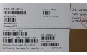 Lenovo 5CB1K97736 Tastatur inkl. Topcase ASM_EURO ENGL82XLFPAGBL