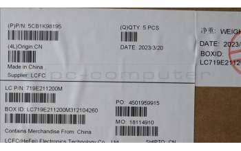 Lenovo 5CB1K98195 Tastatur inkl. Topcase ASM_UK L83AS A/G