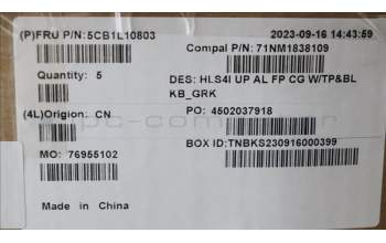 Lenovo 5CB1L10803 Tastatur inkl. Topcase_GRE C82XD FP CG BL AL