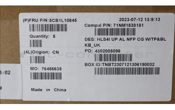 Lenovo 5CB1L10845 Tastatur inkl. Topcase_UK C82XD NFP CG BL AL