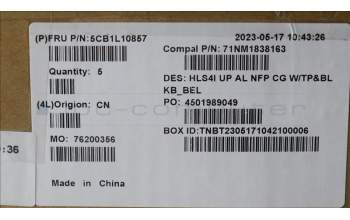 Lenovo 5CB1L10857 Tastatur inkl. Topcase_BEL C82XD NFP CG BL AL