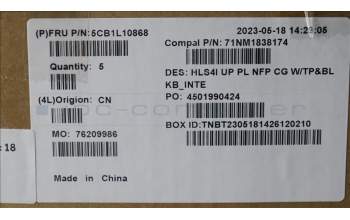 Lenovo 5CB1L10868 COVER UpCase_EUROENG C82XD NFP CG BL PL