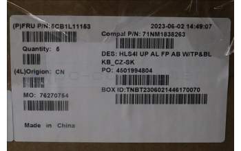 Lenovo 5CB1L11153 COVER UpCase_CZE/SLK C82XD FP AB BL AL