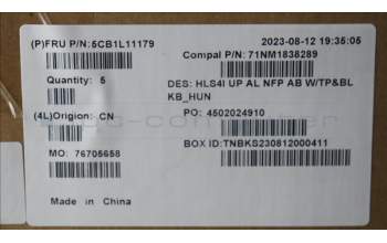 Lenovo 5CB1L11179 Tastatur inkl. Topcase_HUN C82XD NFP AB BL AL