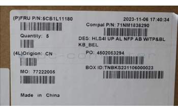 Lenovo 5CB1L11180 Tastatur inkl. Topcase_BEL C82XD NFP AB BL AL