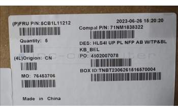 Lenovo 5CB1L11212 Tastatur inkl. Topcase_BEL C82XD NFP AB BL PL