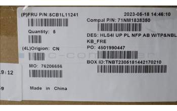 Lenovo 5CB1L11241 Tastatur inkl. Topcase_FRA C82XD NFP AB NBL PL