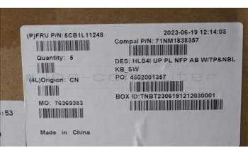 Lenovo 5CB1L11248 Tastatur inkl. Topcase_SWS C82XD NFP AB NBL PL