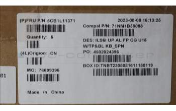 Lenovo 5CB1L11371 Tastatur inkl. Topcase_SPA C82XF FP CG BL AL