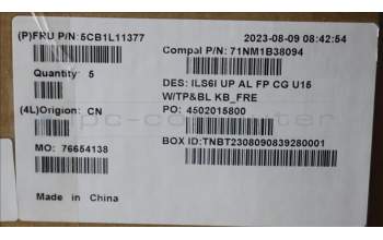 Lenovo 5CB1L11377 Tastatur inkl. Topcase_FRA C82XF FP CG BL AL